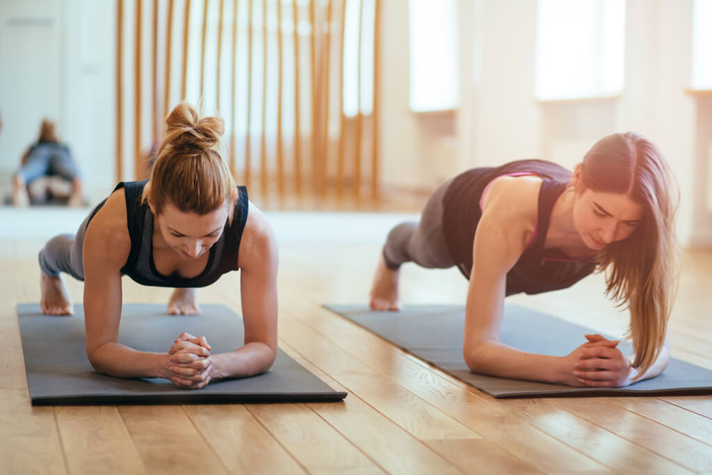 Women doing a gym challenge. 