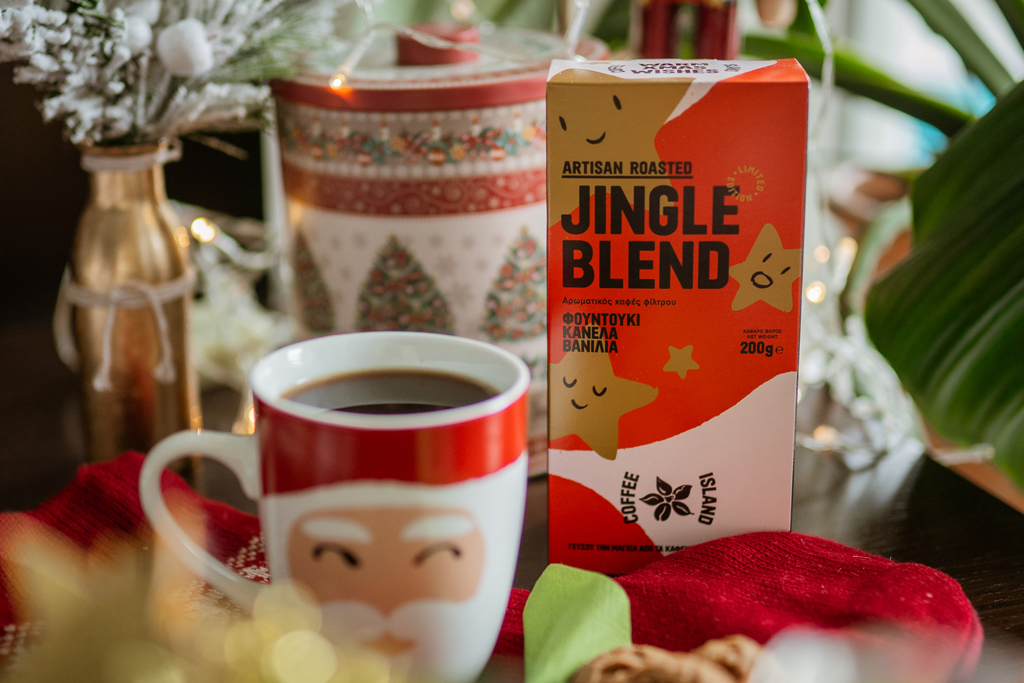 Coffee Island's Santa clause mug and jingle blend.