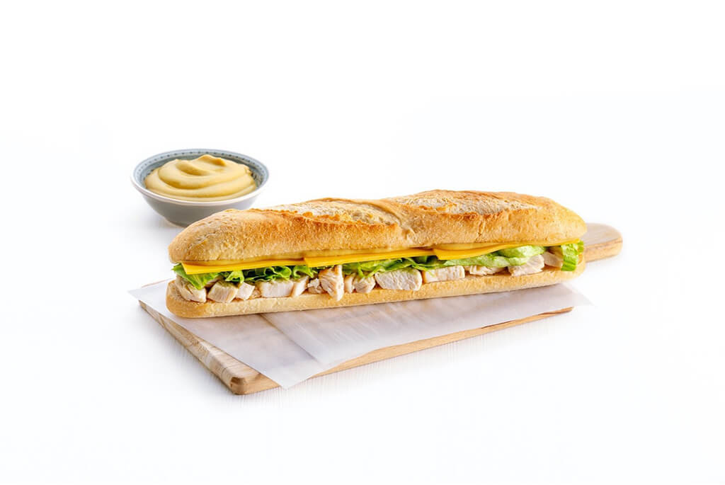 chicken sandwich with mustard