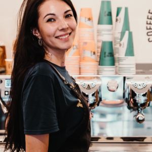 Barista smiling